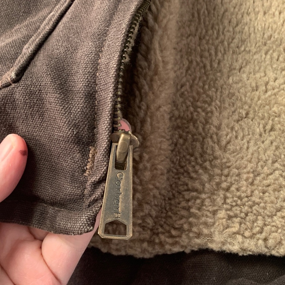 Carhartt women's size medium Dark Brown Jacket Fleece lining duck - Picture 11 of 13